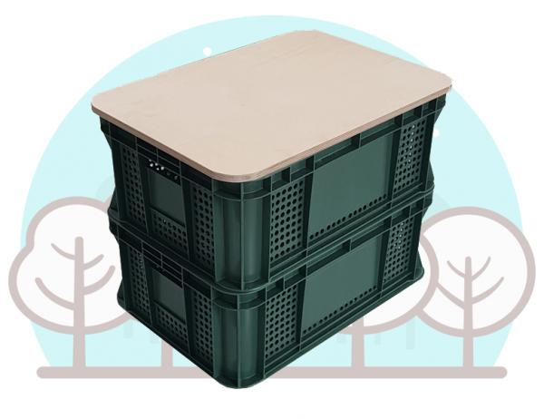 밀크 박스 테이블 [그린 2단]